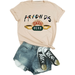 Summer Women'S New Fashion Loose T-Shirt O-Neck Casual Top Friends Print Tee Short Sleeve Solid Color Plus Size S-5Xl