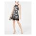 ADRIANNA PAPELL Womens Black Sequined Sleeveless Jewel Neck Mini Sheath Cocktail Dress Size 4