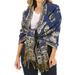 Sakkas Liua Long Wide Woven Patterned Design Multi Colored Pashmina Shawl / Scarf - Royal Blue - One Size Regular