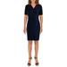 Focus by Shani Womens Otttoman Short Sleeve Sheath Dress