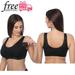 Isadora Women's 2 Pack Second Skin Pullover Removable Padded Seamless Lace Bralette - BLACK