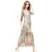 Saient Women Ruway Floral Bohemian Flower Embroidered Vintage Boho Mesh Embroidery Dresses