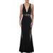 Aqua Womens Lace Inset Illusion Evening Dress