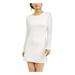 SPEECHLESS Womens Ivory Glitter Long Sleeve Jewel Neck Above The Knee Body Con Evening Dress Size 1