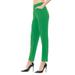 Women's Straight Fit Trouser Ankle Pants Wrinkle-Free No Belt Loop (Medium, Green)