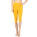 Women & Plus Essential Basic Cotton Spandex Stretch Below Knee Length 15" Leggings (DK MUSTARD, XL)