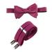 Mens Self Tie Bow Tie with Adjustable Stretch Suspender Set for Wedding Prom