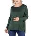 24seven Comfort Apparel Oversized Long Sleeve Maternity Dolman Top, M011219, Made in USA