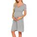 Niuer Casual Maternity Nursing Dress for Breastfeeding Sleepwear Womens Lace Maternity Dresses with Waistband Nightgown for Women