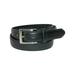 Men's Big & Tall Leather Basic Dress Belt with Silver Buckle