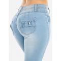 Womens Skinny Jeans BUTT LIFTING Distressed Light Wash Denim Skinny Jeans 10793G