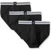 Nautica Men's Comfort Cotton Underwear Fly Front Brief-Multi Pack, 3 Pack Black, XL