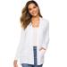 Women's Mid-Length Casual Cross-Shoulder Straight-Edge Right-Angle Long-Sleeve Pocket Cardigan Jacket