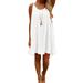 Beach Sundress for Women Round Neck Tunic Dress Loose Casual Sleeveless Strap Boho Sundress