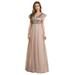 Ever-Pretty Women's Prom Dress for Juniors Sequin Long Formal Occasion Gowns 00632 Blush US8