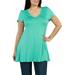 24/7 Women's Plus Size Comfort Apparel V-Neck Long Sleeve Plus Size Maxi Dress