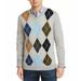 NEW Club Room Men's Solid V-Neck Argyle Merino Wool Blend Sweater Size Small