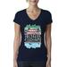 My Favorite Child Gave Me This Shirt Ugly Christmas Sweater Womens Junior Fit V-Neck Tee, Navy, X-Large