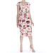 CONNECTED APPAREL Womens Ivory Floral Sleeveless Scoop Neck Above The Knee Sheath Dress Size 8