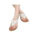 LUXUR Womens Flip Flops Yoga Sling Rhinestones Flat Sandals Comfort Shoes