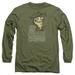 Ed Edd N Eddy Brain Dead Ed Long Sleeve Adult 18/1 T-Shirt Military Green