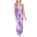 Lumento Women Maxi Dress Sleeveless Sexy Tie Dye Long Dress Casual Loose Beach Sundress Fashion Side Split Long Dress Boho Strappy Sun Dress