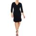 Lauren Ralph Lauren Womens Aliana Ruffled Three-Quarter Sleeves Cocktail Dress