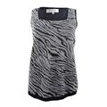 Kasper Women's Plus Zebra-Print Knit Shell (1X, Black Multi)