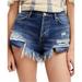 Free People Womens Loving Good Vibrations Casual Denim Shorts indigomirage 25