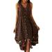 Niuer Women Vintage Casual Loose Midi Long Dress Bohemian Beach Holiday Dress Ladies Summer Beach Sundress with Pockets