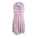 Tommy Hilfiger Women's Printed Knot A-Line Dress (12, Pink)