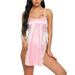 FOCUSNORM Women's Silk Lace Babydoll Robe Dress Sleepwear