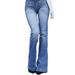 Women's Flared Jeans High Waist Denim Ladies Boot Cut Casual Pants Trousers