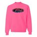 Red Blue and Black Ford Logo Mens Cars and Trucks Crewneck Graphic Sweatshirt, Neon Pink, Medium