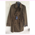 $895.00 Hickey Freeman Light Weight Lined Waxed Cotton top coat Olive Size 44R