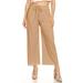 Women's Casual Wide Leg Elastic Drawstring Waist Solid Capri Pants