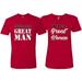 Behind Every Great Man There's A Great Woman His and Hers Matching Couples T shirts, Red, Mens S-Womens XL