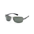 Ray-Ban Men's Polarized RB3379-004/58-64 Silver Rectangle Sunglasses