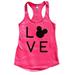 Funny Disney Trip Flowy Tank Top - Vacation Gym Shirt â€œLove Disneyâ€� Funny Threadz X-Large, Hot Pink