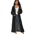 Cocloth Fit Women Cardigan Duster Full Length Open Front Sweater Long Sleeve Coat
