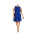 CALVIN KLEIN Womens Blue Sleeveless Jewel Neck Knee Length Sheath Dress Size 10