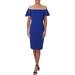 Lauren Ralph Lauren Womens Ames Off-The-Shoulder Knee-Length Sheath Dress