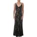 Lauren Ralph Lauren Womens Calvana Lace V-Neck Evening Dress