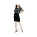 CONNECTED APPAREL Womens Black Connected Metallic Capelet Cowl Neck Above The Knee Blouson Formal Dress Size 8