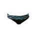 Kenneth Cole Black Aqua Tribal Print Metallic Fold Over Waist Bikini Bottom M