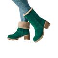 Womens Winter Snow Boots Suede Warmer Slip On WAY5