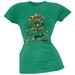 Skull And Crossbones Christmas Tree Cut Out Green Soft Juniors T-Shirt - X-Large