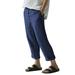 Avamo Women Comfy Mid Waist Wide Leg Linen Pants with Pockets Ladies Casual Button Down Lounge Wear Trousers