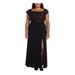 NIGHTWAY Womens Burgundy Glitter Floral Short Sleeve Off Shoulder Maxi Sheath Evening Dress Size 16W