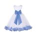 Ekidsbridal White Tulle Rose Petals Flower Girl Dresses Special Occasions Dresses Wedding Tulle Dresses Toddler Girl Dresses Pageant Dresses Ball Gown Birthday Girl Dress Easter Summer Dresses 302T